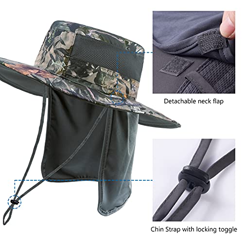 Image of BASSDASH UPF 50+ Sun Fishing Hat Water Resistant with Detachable Neck Flap
