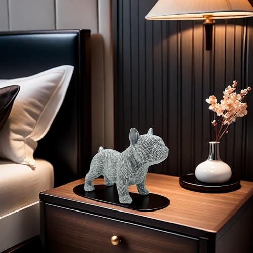 Estatua de Bulldog Francés en Resina para Decoración miniatura 6