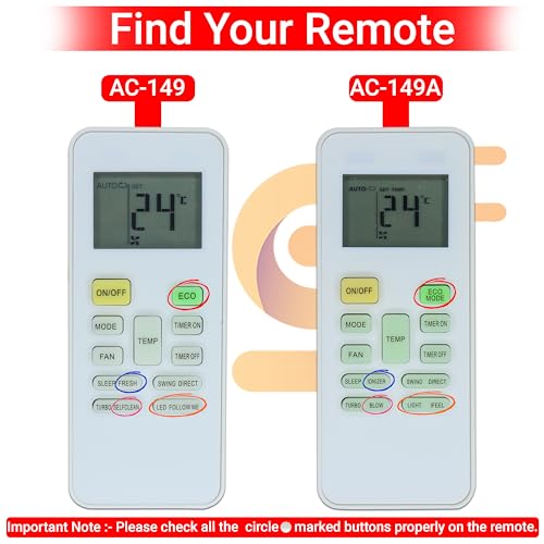 Image of Electronic Spices Blue Star AC Remote with AAA Batteries | AC Remote (AC-149A)