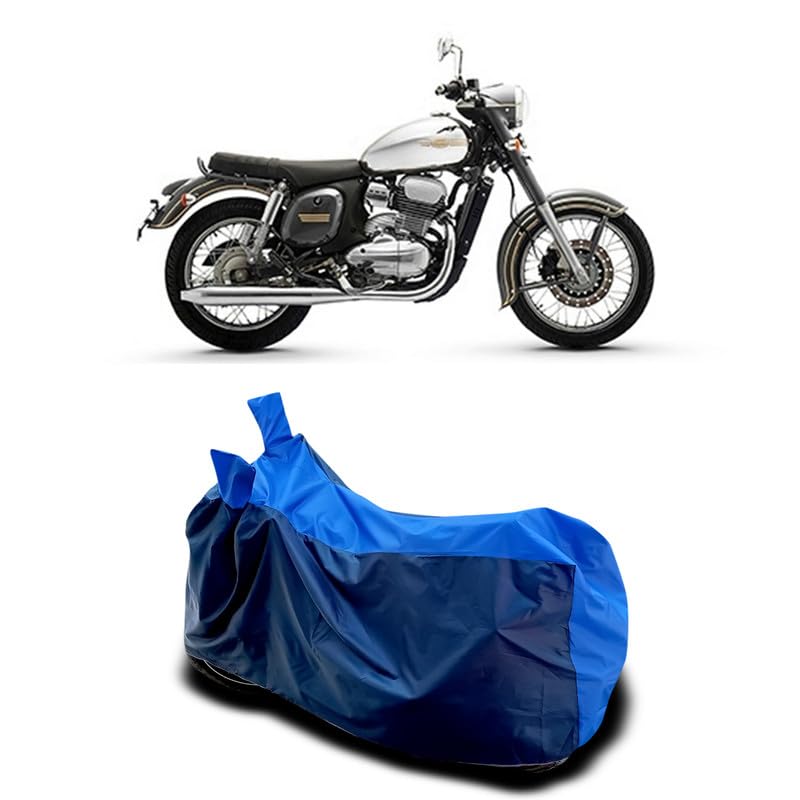 Image of DUFFEL-Two Wheeler Bike Body Cover Compatible for Jawa Standardv Heat Protectio /UV-Rays /Birds Dropping /DustProof /Waterproof All Variants [Nevay Blue]