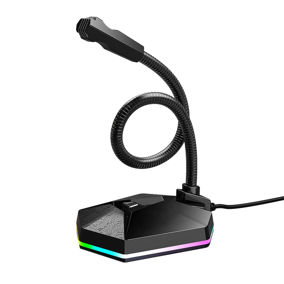 1pezzi Microfono Usb Bendabile Rgb Per Conferenze Video Microfono Desktop Mini Per Chat Vocale e Lavoro Da Casa Senza Driver Nero