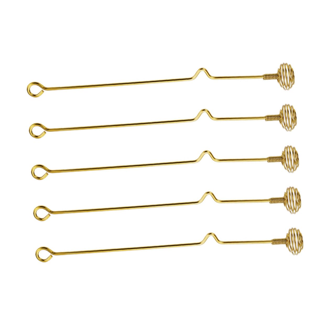 PRETYZOOM 5pcs Honey Stirrer Stirrers Cocktail Beverages Multi-function Honey Stick Household Stirring Stick Multi-function Stirring Stick Wine Supply 304 Stainless Steel Golden re-usable