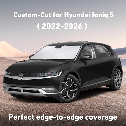 Image of EcoNour Windshield Sunshade Compatible for Hyundai Ioniq5 2022-2024 2025 2026, Sun Visor for Front Windshield & Window Sun Shade Cover, UV Heat Blocker & Protector, Car Accessories