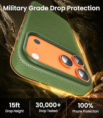 Image of Mkeke for iPhone 17 Pro Case Techwoven Green Military-Grade Drop Protection Shockproof Protective Phone for Apple 6.3 inch 2025