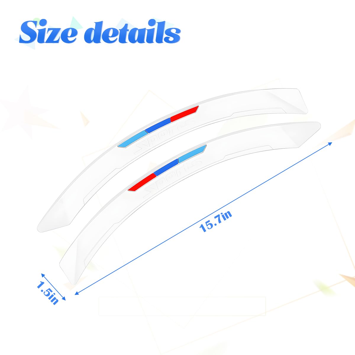 JNNJ 2Pcs Paraurti Protector Guard Scratch Auto, Universal Anticollision Striscia Gomma per Angoli Anteriore Posteriore Bumper Protezione Veicolo (Bianco)
