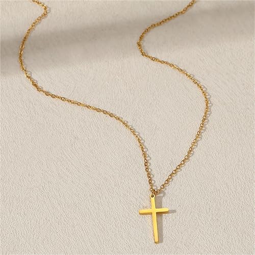 Collier avec pendentif croix acier inoxydable idéal pour les déplacements