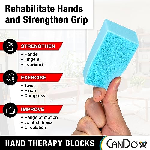 Cando 10-2468 Hand Therapy Blocks - Extra-Soft Through Firm), Pack Of 12 - Grip Strengthening Foam Hand Exercise Tools For Physical Therapy thumb #1