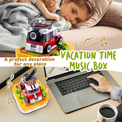 LIGHTDESIRE Music Boxes Building Blocks for Kids, Colorful Musical Rotating Car Wheels, Preschool Learning Toy Age 4-8 and up, Birthday Desktop Decoration Gifts for Girls Boys - Thumbnail 2