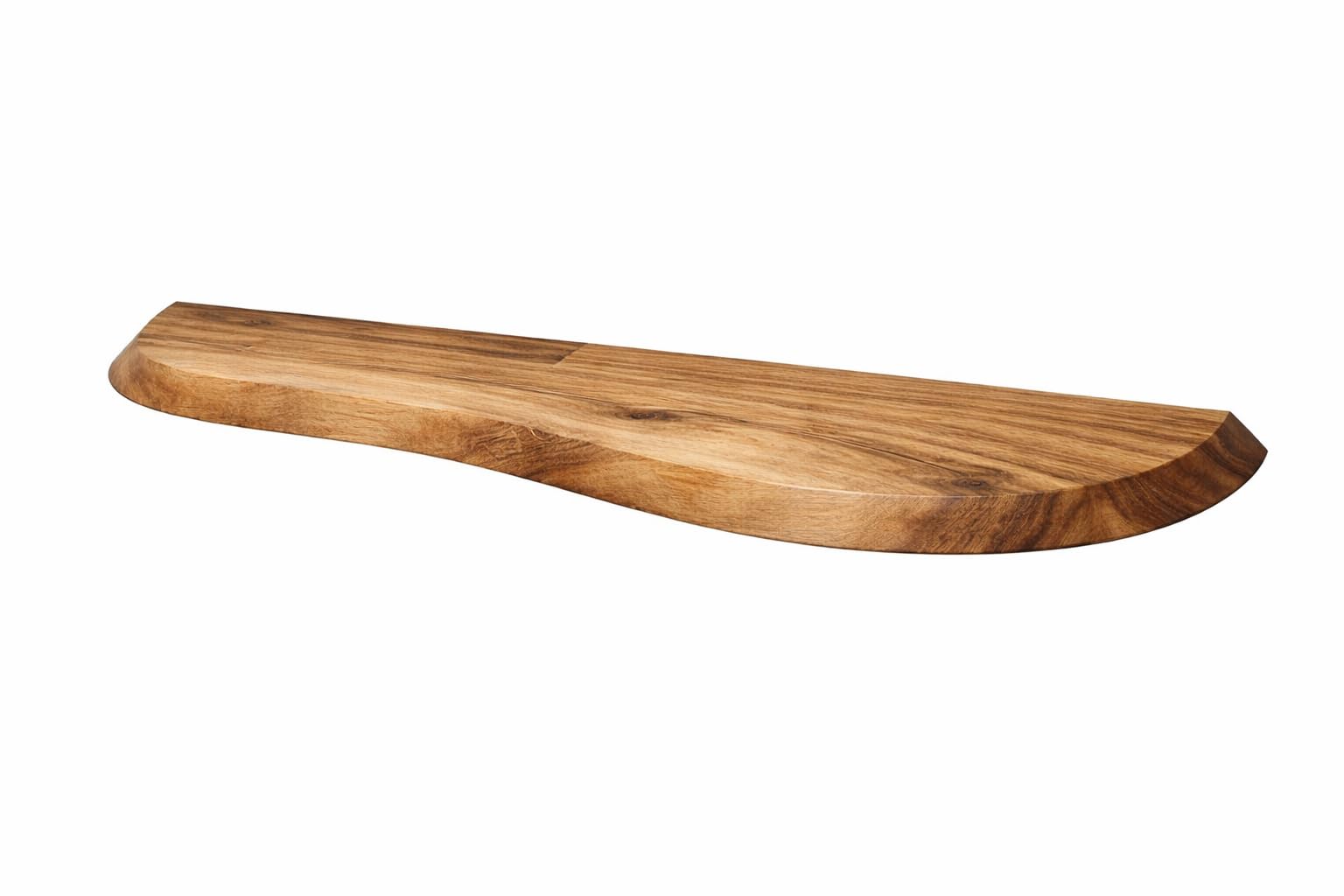 Mango Wood Floating Wall Shelf | Solid Wood Wall Mounted Shelf | Modern Curved Design | Rustic Wooden Display Shelf for Living Room, Bedroom & Kitchen-image-49