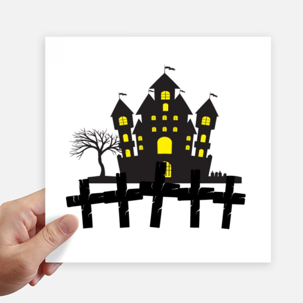 Autocollant carré Halloween sticker de décoration 20 cm pour ordinateur portable et mur