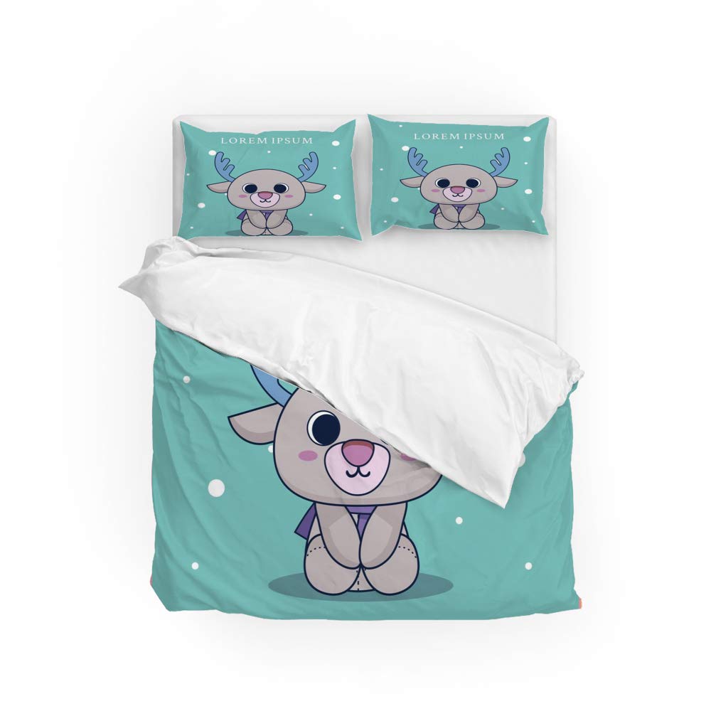 Housse de couette microfibre CHEHONG parure de lit 3 pièces pour literie King