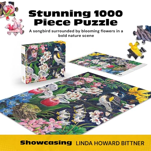 Buffalo Games - Bird's Serenade - Rompecabezas de 1000 piezas para adultos | Licencia oficial, hecho en USA, cartón reciclado, tamaño terminado 26.25 x 19.75 pulgadas, incluye póster tamaño completo, regalo miniatura 2