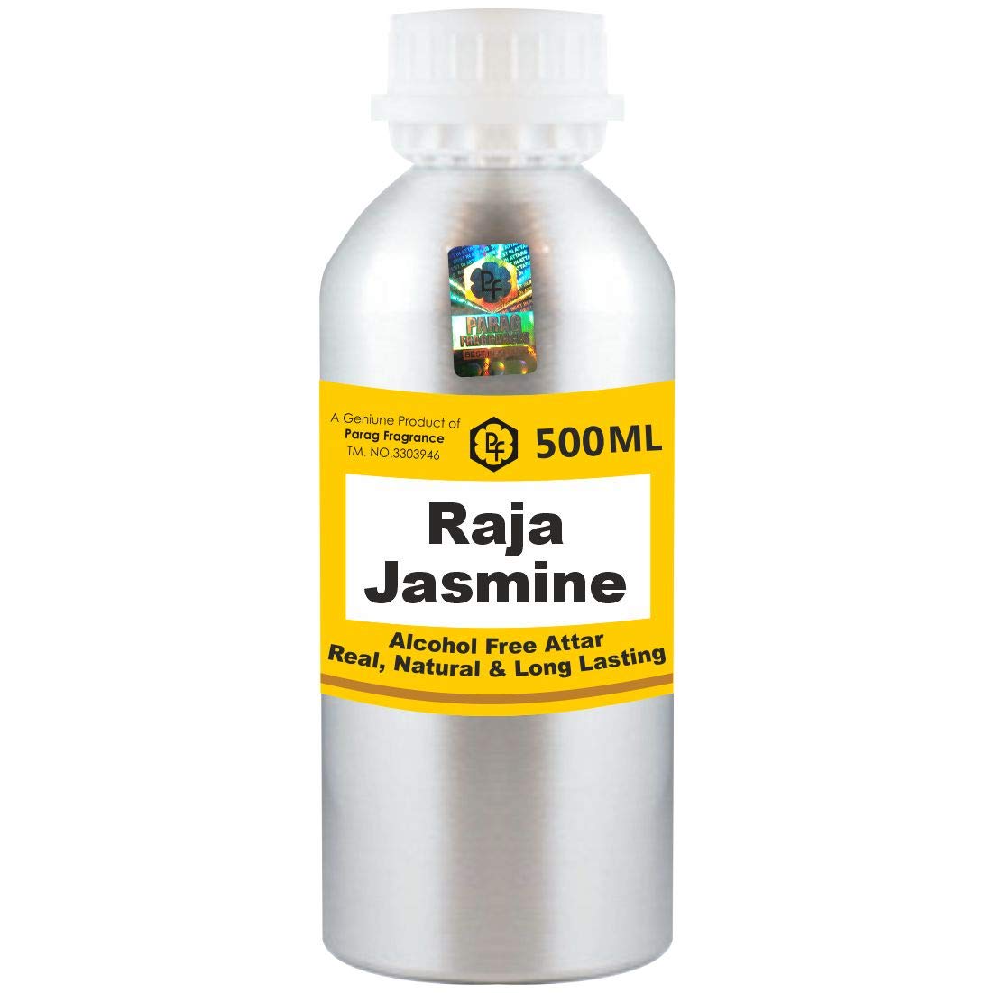 Parag Fragrances Raja Jasmine Attar 500ml Wholesale Pack Attar (Alcohol Free, Long Lasting Attar For Men - Women & Religious Use) Worlds Best Attar | Itra | Fragrance Oil | Scent