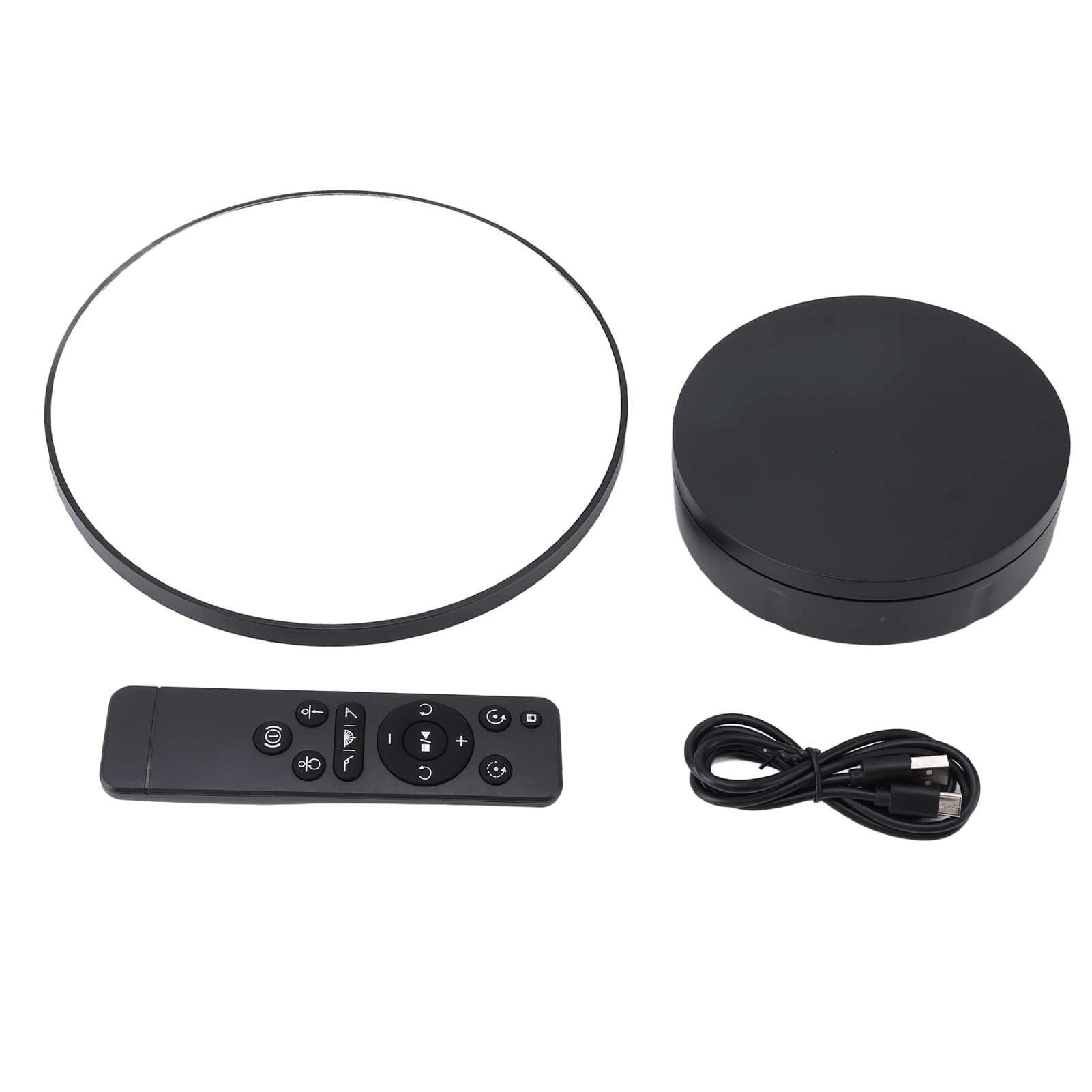 Obrotowy stojak ekspozycyjny z napędem 22 lb ładunek 22 funty elektroniczny gramofon z pilotem zdalnego sterowania, lustrzana powierzchnia do fotografii biżuterii i zegarków, 3