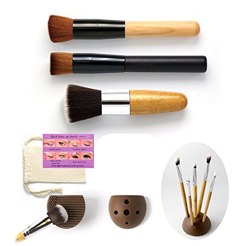 Foundation Brushes 3pcs Face Makeup Brush Set Powder Liquid Cream Brush Collection
