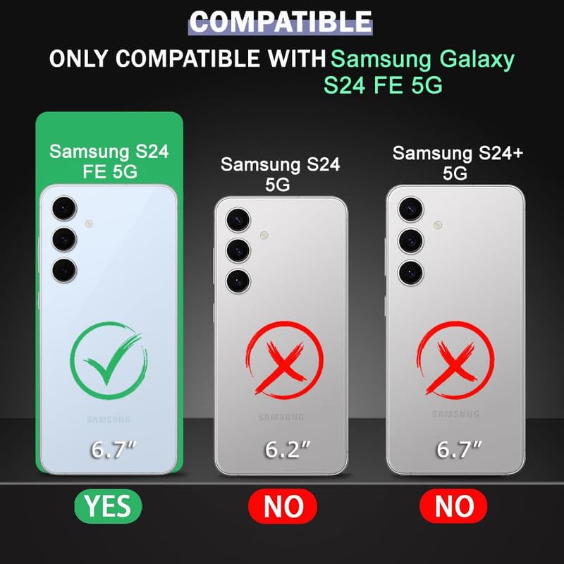 Image of Clear Case for Samsung Galaxy S24 FE | Metal Lens Protector & 180 Rotating Bracket | Shockproof Transparent Hard Back Cover with Soft TPU Frame - Black