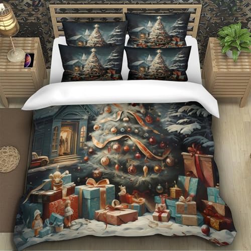 Parure de lit Noël 200x200 pour une chambre d'hiver cocooning