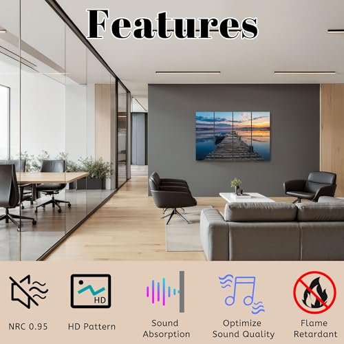 8 Pack Paneles Acústicos Artísticos para Absorción de Sonido, Paneles Decorativos para Pared Autoadhesivos para Estudios de Grabación en Casa 48"x32" miniatura 3