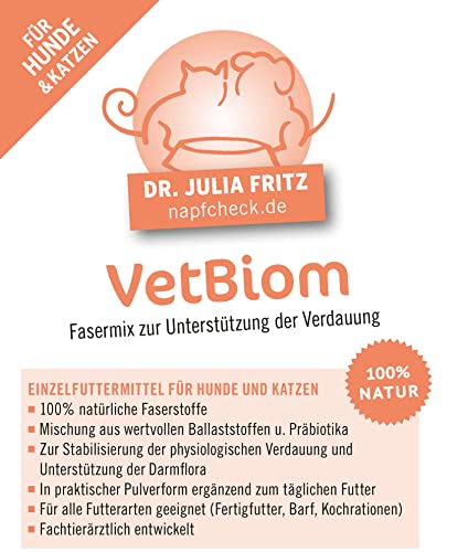 napfcheck VetBiom – Präbiotischer Fasermix für eine geregelte Verdauung - für Hunde und Katzen - 400 g