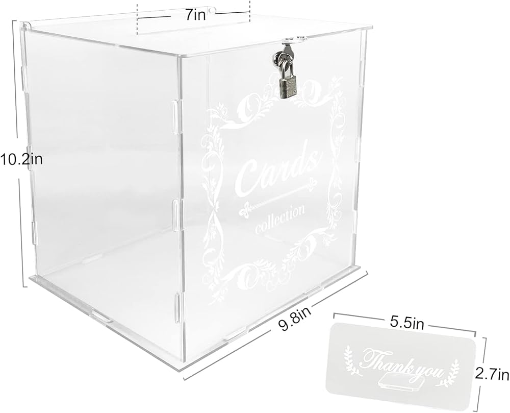 Amazon.co.jp: EVNEED アクリルウェディングカードボックス ロック付き