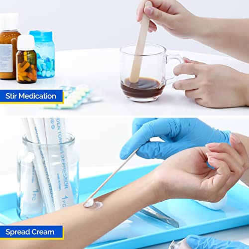Jmu Tongue Depressors Sterile 100 Count, 6" Tongue Depressors Wood Individually Wrapped For Medical Popsicle Crafts #TOP5