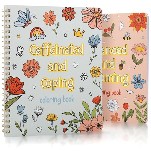 Beautiful Adult Coloring Book Set of 2 for Relaxation - Sassy Motivational and Funny Color Books - The Perfect Stress-Relieving Gift for Women