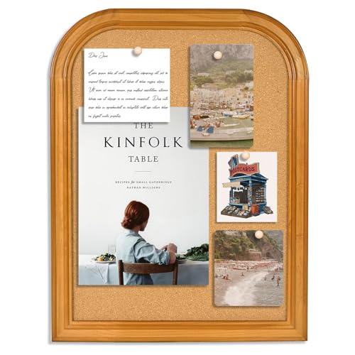 Aitakatta Cork Board for Walls, 17X13 inches Bulletin Board with Frame, Decorative Hanging Pin Board Vision Board Message Board for Office School Home Decor(2R&2S,4333,1p)
