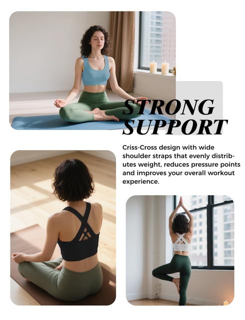Image of Buauty 2 Packs Sports Bras for Women High Support, Push Up Sports Bra, Criss-Cross Back High Impact Yoga Bras for Large Bust