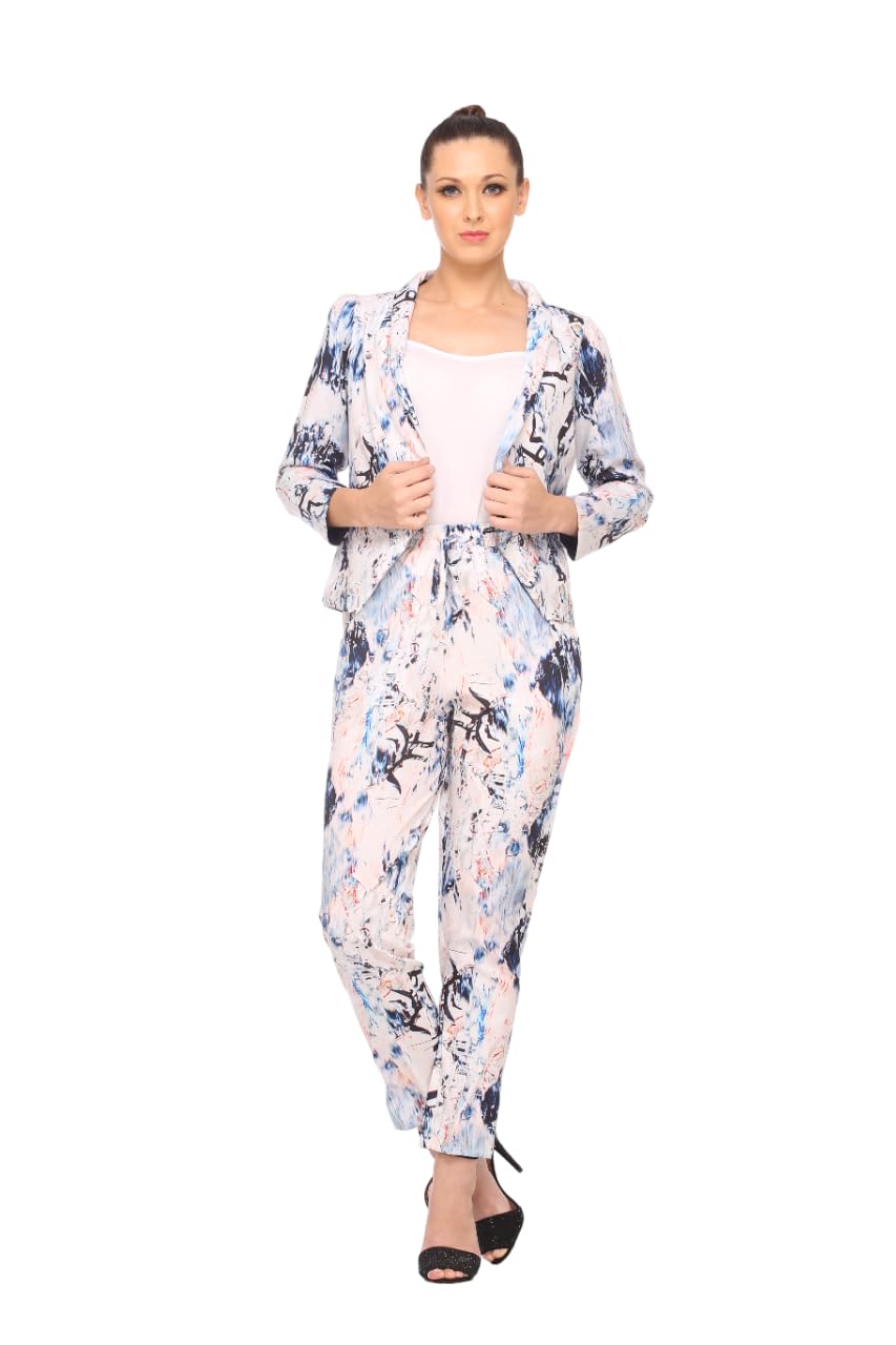 zaivaa Polyester Casual Elegant Edge Blazer for Women (Navy, M)-picture-20