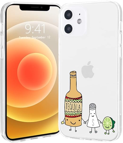 LuGeKe Cartoon Bottle Print Phone Case for iPhone 7/iPhone 8/iPhone SE  2020, Slim Clear Tequila Bottle Friends Pattern Clear TPU Cases Cover  Scratch ...