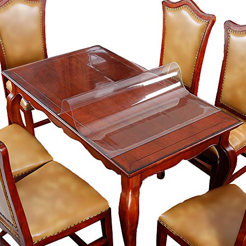 Eralove Rectangle 29 x 53 Inches 1.5mmThickness Crystal Clear Table Top Protector Plastic Transparent PVC Tablecloth Kitchen Dining Room Wood Furniture Protective Cover (29 x 53 Inches, 1.5mm)