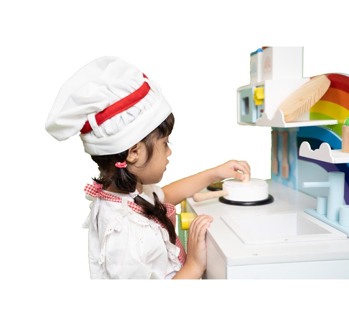 Kingdom of Play Rainbow Kitchen and Café Set | Pretend Play Cooking and Café Toy for Kids | Multicolour Role Play Set with Kitchen Accessories | for Children Age 3 Years and Up 4