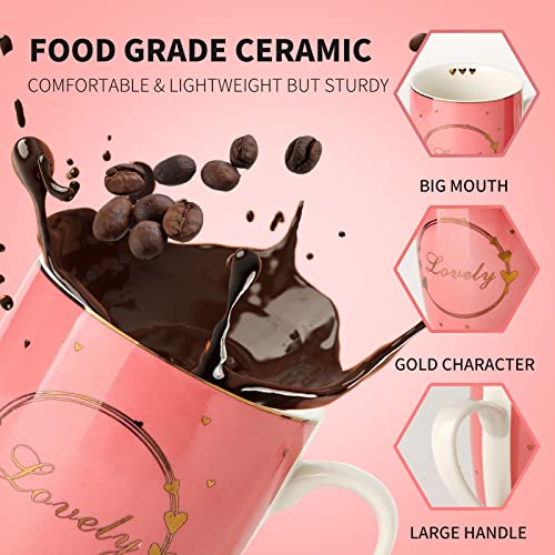 Hasense Coffee Mugs Set Of 4, 15 Ounce Large Ceramic Coffee Cups With Handle For Morning Coffee Tea And Cocoa, Porcelain Mugs Set For Men Women Christmas Holiday Gift, Multicolor #TOP2