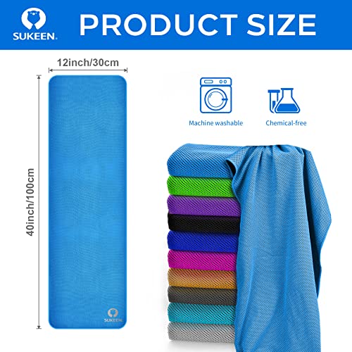 Image of KUEN [4 Pack] Cooling Towel (40 inchx12 inch), Ice Towel, Soft Breathable Chilly Towel, Microfiber Towel for Yoga, Sport, Running, Gym, Workout,Camping, Fitness, Workout & More Activities