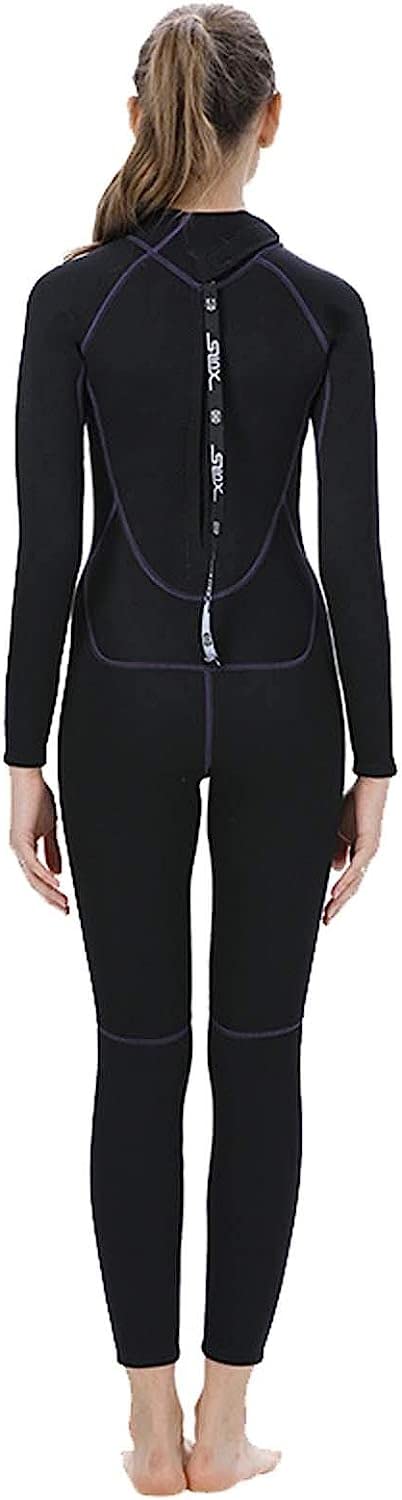 Muta Donna 3mm Lungo Inverno Mute Intere in Neoprene Muta da Immersione Surf Snorkeling Tuta da Nuoto Grigio-XL (Grigio S)