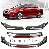 ABX Front Bumper Lip Universal Spoiler Carbon Fiber Car Parts Protector Front Splitter Diffuser Body Kits Compatible with Dodge Charger Audi Honda Civic Chevrolet Toyota BMW Mazda Benz