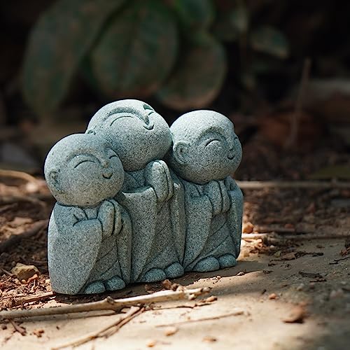 Owmell KT-QSS04-HS02 3 Japanese Jizo Statue Stone Japanese Buddha Jizo Monk Statue Figurine Memorial Statue Aquarium Decoration Garden Outdoor Ornament 3 Inch thumb #2