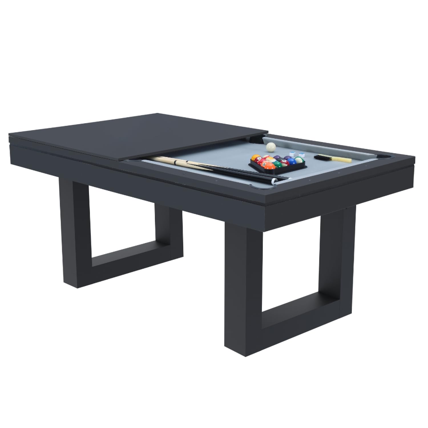 CONCEPT USINE | Table Multi-Jeux Billard et Ping-Pong Denver | Design Moderne Bois Noir | Table de Jeu ou Repas Salle à Manger | Matériaux de Qualité | en Famille ou Entre Amis | Accessoires Inclus