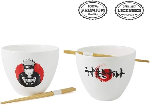 Miniatura 7 de Naruto Shippuden Ramen Bowl con palillos  Taza de sopa de cerámica de 16 onzas  Con Naruto Uzumaki Comiendo Ichiraku Ramen  Con licencia oficial