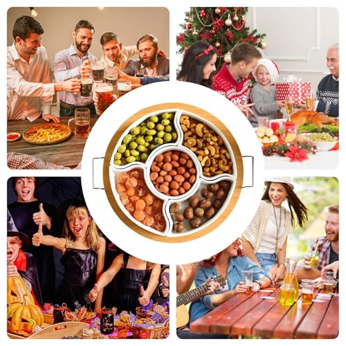 Snack tray avec 5 compartiments amovibles pour légumes et sauces - 5