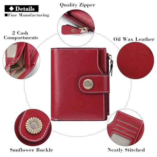 FALAN MULE Small Wallet for Women Leather Bifold Compact Small Womens Wallet with RFID Blocking - Image 6