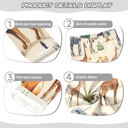 Toddler Girls Leggings Printed Yoga Pants Leggings Lion Elephant Cheetah Antelope for Kids3