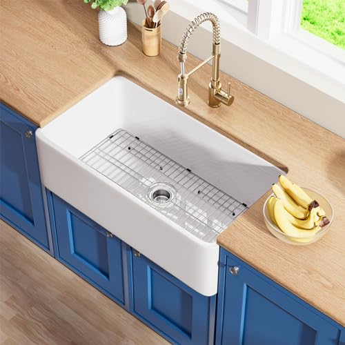 Davivy DS-1377 White Farmhouse Sink 33 Inch Fireclay Kitchen Sink cover