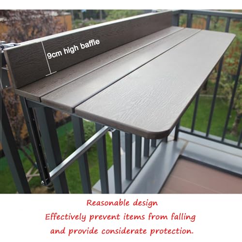 Mesa para ahorrar espacio al comer en balcones pequeños con soporte colgante ajustable 5