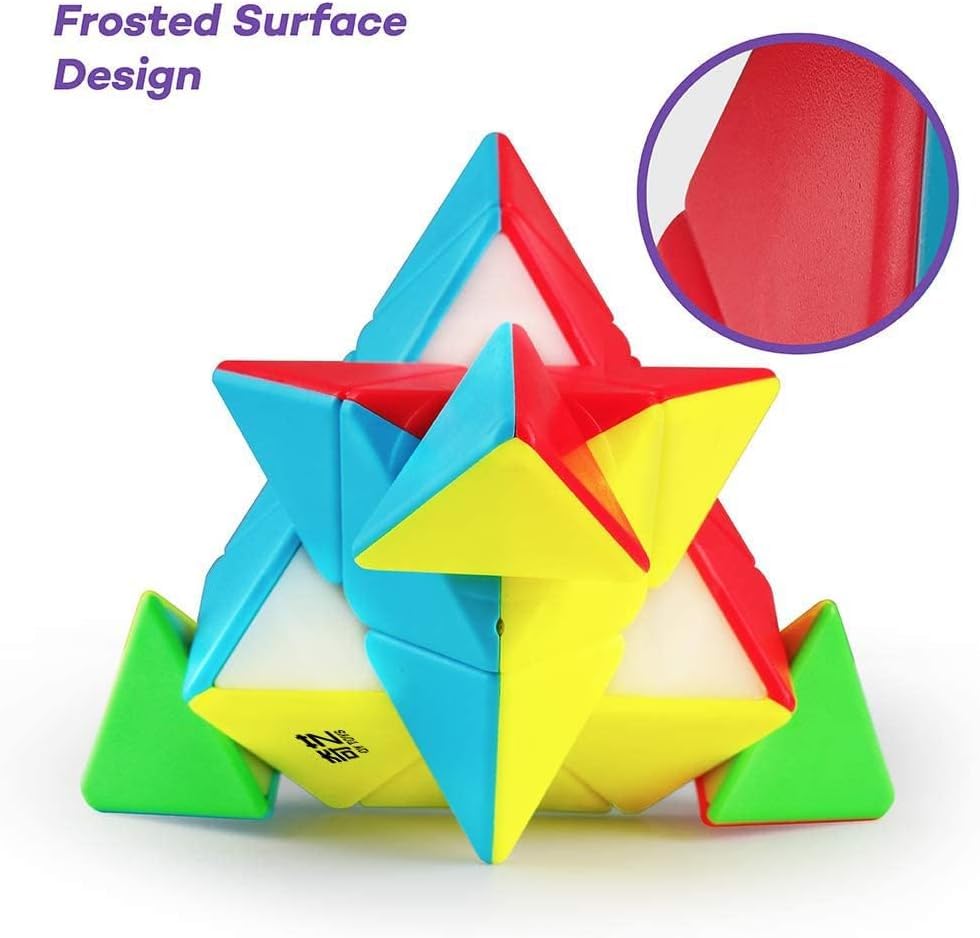 Image of HAWKISTER Kid Qiyi Pyramid Stickerless Magic Cube Mofangge Qiming Pyramid Stickerless Speed Cube