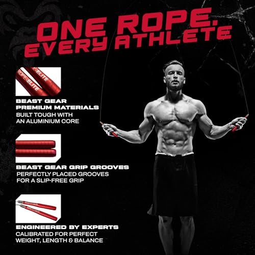 Beast Gear Speed Jump Rope for Fitness, Adjustable Aluminium Skipping Rope, Crossfit for Home Workout, Boxing, Jumping Rope with Spare Rope, MMA, HIIT Exercise for Men, Women & Children - Image 5