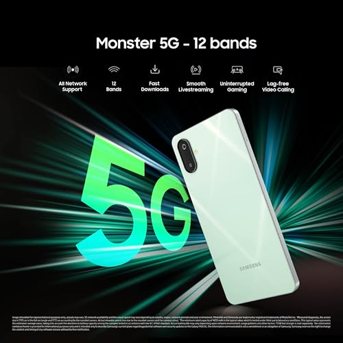 Image of Samsung Galaxy M06 5G Mobile (Sage Green, 6GB RAM, 128GB Storage) | MediaTek Dimensity 6300 | AnTuTu 623K+ | 12 5G Bands | 25W Fast Charging | 4 Gen OS Upgrades | 50MP Camera | Without Charger