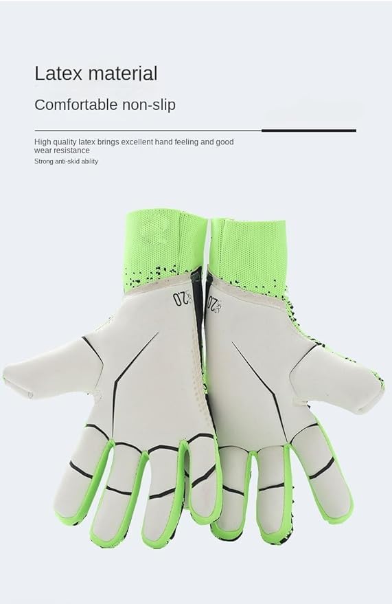Longjihui Soccer Goalkeeper Gloves Goalie Training Gloves Strong Grip Anti-Slip and Breathable for Adults and Children (White,6)