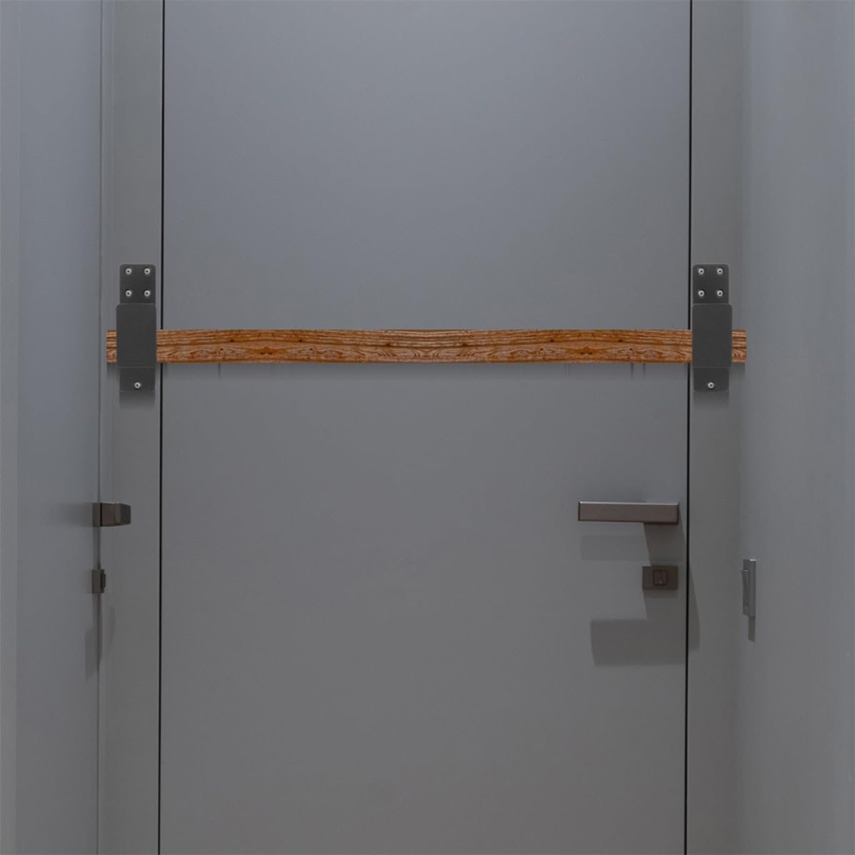 Supports de Barricade en Acier Noir pour Porte de Grange et Sous-sol, Barre de Sécurité Robuste en U Assurant Stabilité et Maintien Sécurisé