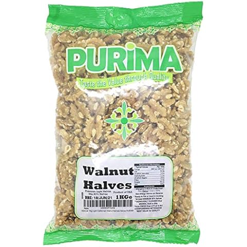 Walnuts 1kg - Halves Whole Raw Prime Light Natural Walnut Halfs Kernels - No Shell Large Bulk Bag for Human Consumption – Wal nut (Packaging May Vary) PURIMA Cover